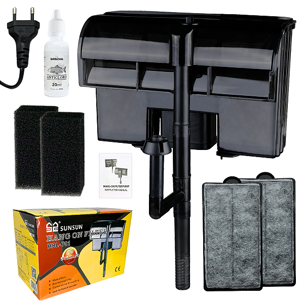 Filtro Hang On Sunsun Hbl-701 220v 600l/h Completo + Brinde