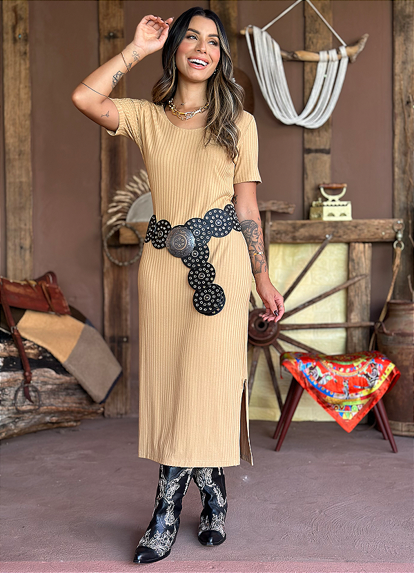 Vestido Midi Kiara - Malha Canelada
