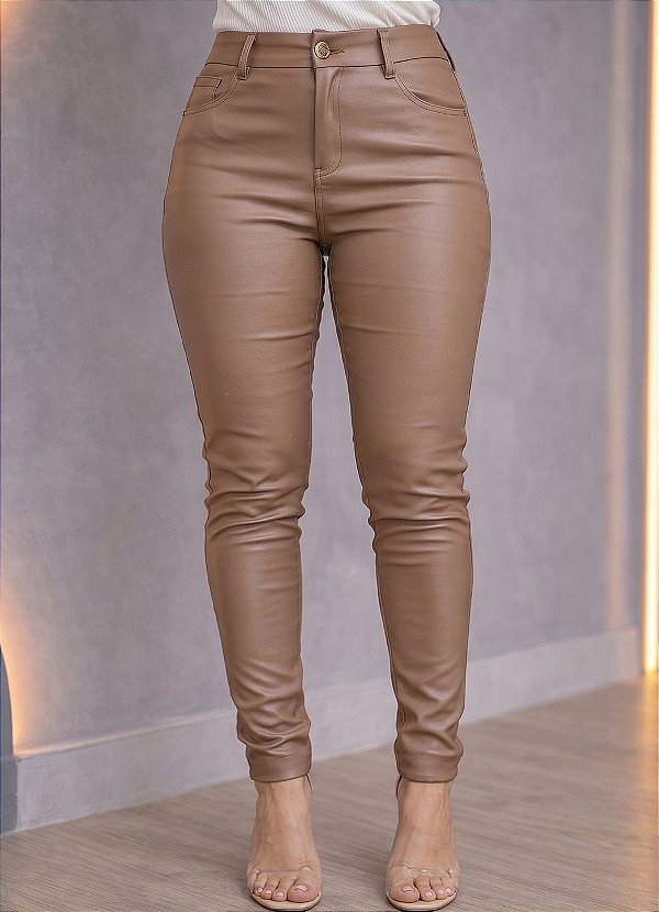 Skinny Duda em Couro PU com Lycra Resinada