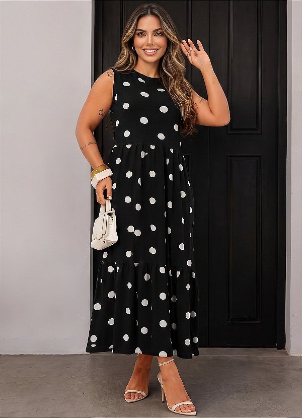 Vestido Poá Algodão Premium