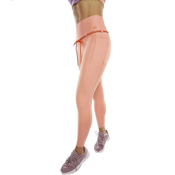 Calça Legging Hyper Cordão e Bolsos Laterais Rosê ALTO GIRO