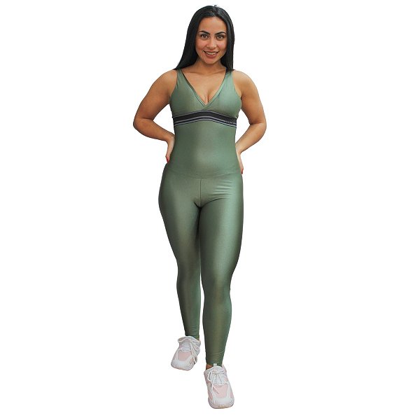 Macacão Fitness Flexão Verde CCM SPORTS
