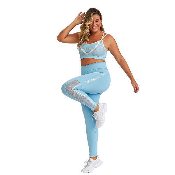 Conjunto NZ Detalhe de Tela e Silk Empina Bumbum Azul Sky CAJUBRASIL