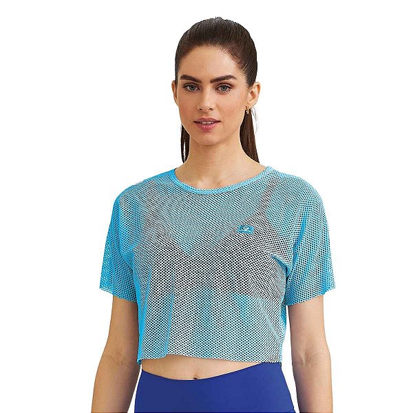 Cropped Fitness Básico Telinha Azul Skyblue CAJUBRASIL