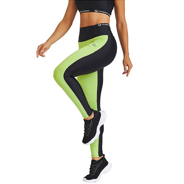 Calça Legging Atletika Bolso e Elástico Personalizado Preta CAJUBRASIL