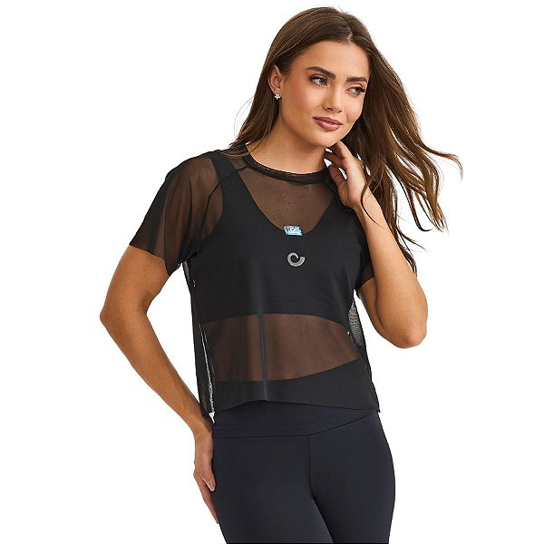Blusa de Tule Preto CAJUBRASIL