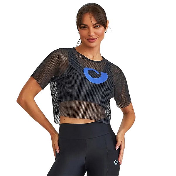 Cropped com Aplicação Exclusiva Preto CAJUBRASIL