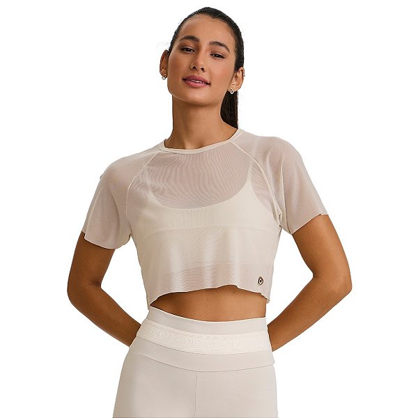Cropped de Tule Off White CAJUBRASIL