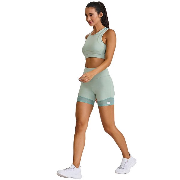 Conjunto Top Maxxi Short Tule e Bolso Verde Aloe CAJUBRASIL