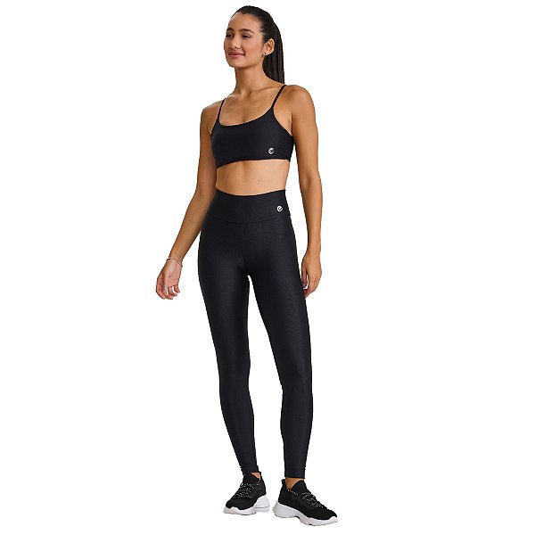 Conjunto Top e Legging Texturizado Preto CAJUBRASIL