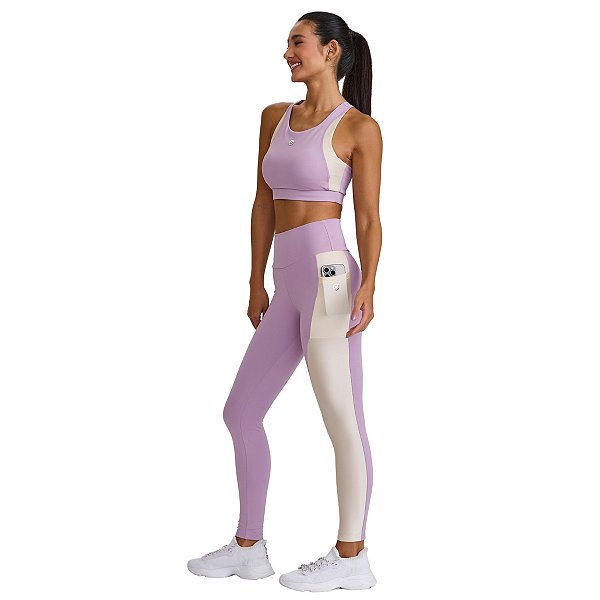Conjunto Top Legging Hyper Bolsos Lilás Orquídea CAJUBRASIL