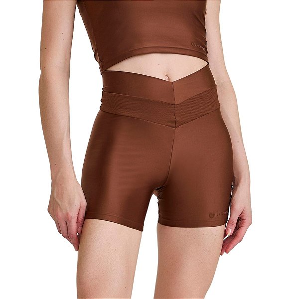 Short Afina Cintura Marrom Capuccino CAJUBRASIL