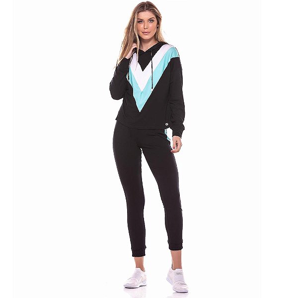 Conjunto Blusa e Calça Jogger Star Hits Preto VESTEM