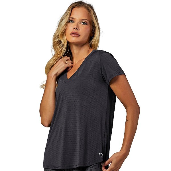 Blusa Manga Curta Janice Preta VESTEM