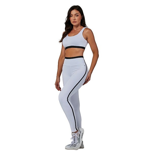 Conjunto Top Legging Bicolor Vivid Branco VESTEM