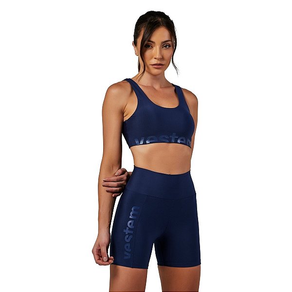 Conjunto Top Silk e Short com Bolso Calm Marinho Escuridão VESTEM