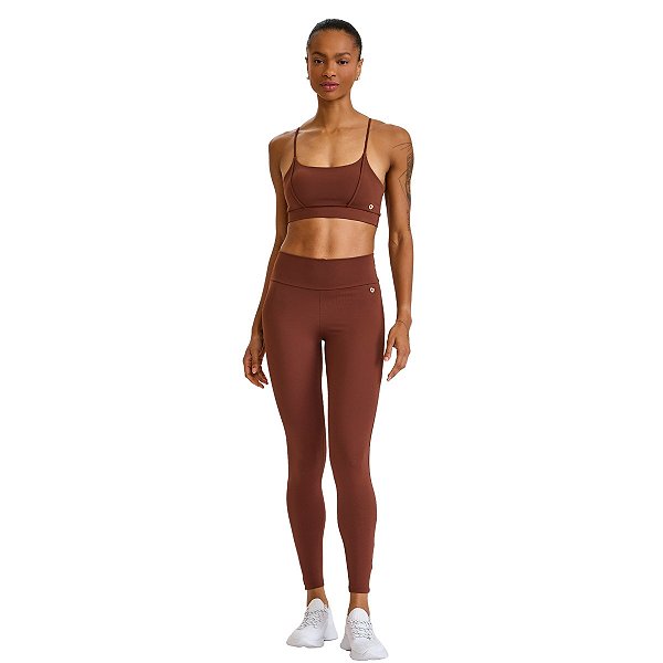 Conjunto Top Legging NY Proteção Solar Marrom Capuccino CAJUBRASIL
