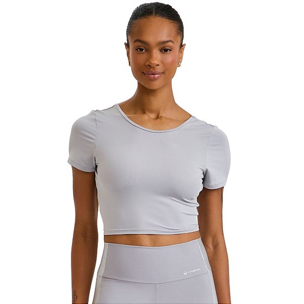 Cropped Block Sun Dry Torcido Costas Cinza Cromo CAJUBRASIL