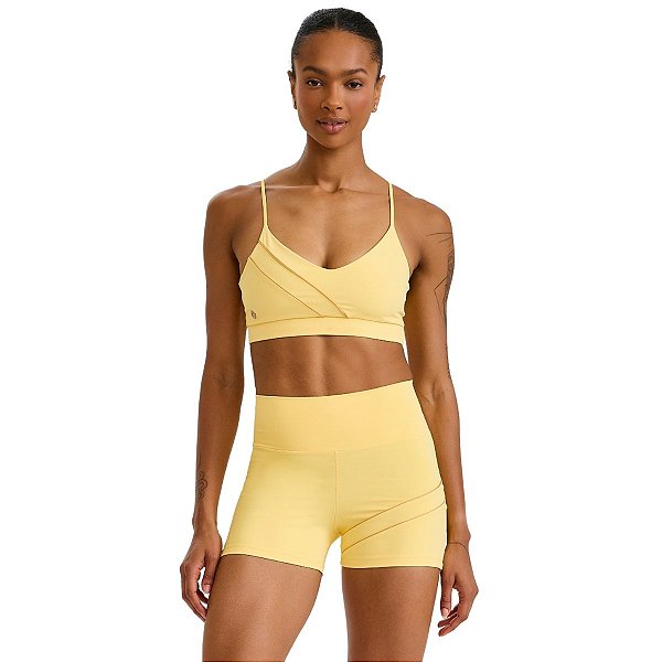 Conjunto Top e Mini Short NY Logo Cós Amarelo Pólen CAJUBRASIL