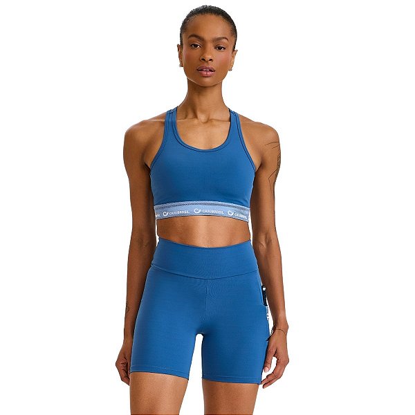 Conjunto NP Top Nadador Bermuda Bolso Duplo Azul CAJUBRASIL