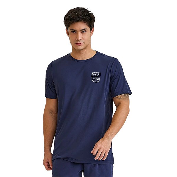 Camiseta masculina Brasão Azul Marinho CAJUBRASIL