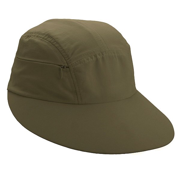 Viseira de Tecido com Zíper U.V. Verde Caqui MANLY