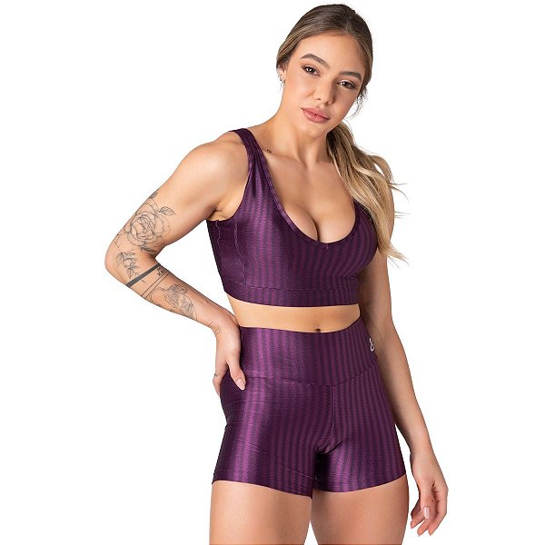 Conjunto Top Short Cós Alto Oregon Vinho M&C