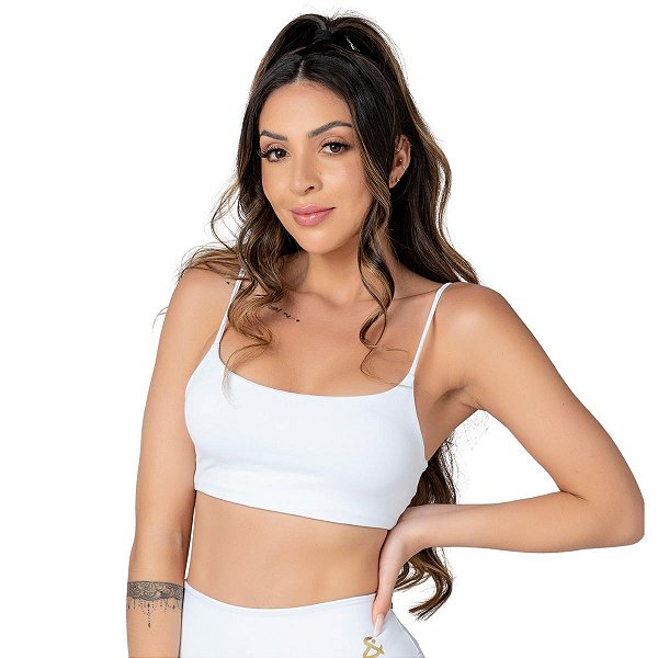 Top Fitness Training Alças Finas Branco M&C