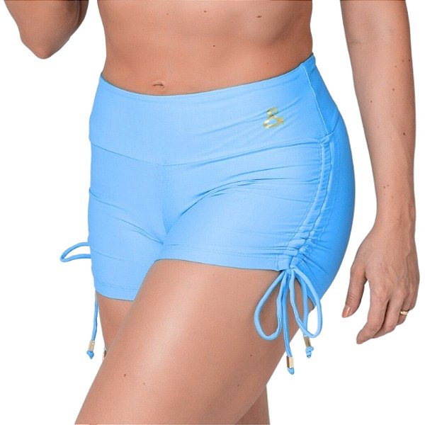 Short Com Cordinha Lateral Girly Azul Frozen M&C