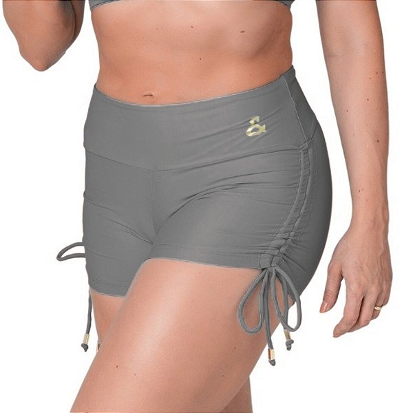 Short Com Cordinha Lateral Girly Cinza M&C