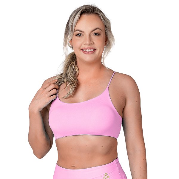 Top Fitness Training Alças Finas Rosa Candy M&C