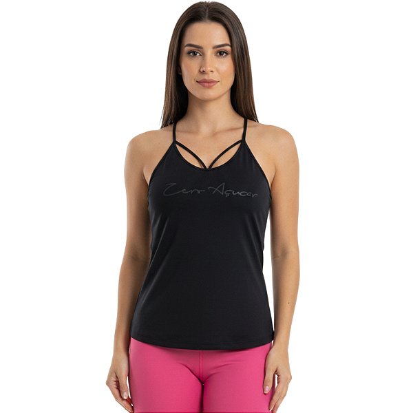 Regata Fitness Hot Preta ZERO AÇUCAR