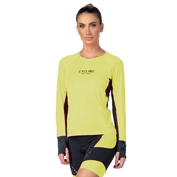 Blusa Manga Longa Cycling Relógio Amarela ZERO AÇUCAR