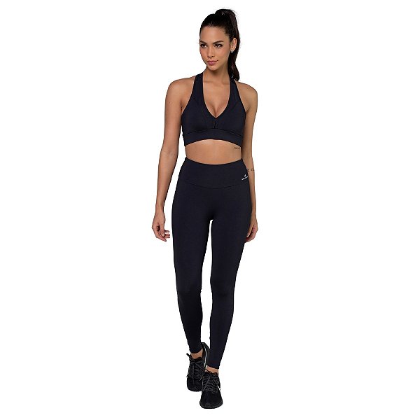 Conjunto Top Legging Maxxi Timeless Preto ZERO AÇUCAR