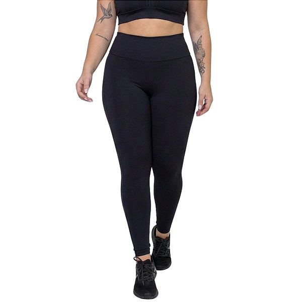 Calça Legging Plus Size Maxxi Preto ZERO AÇUCAR