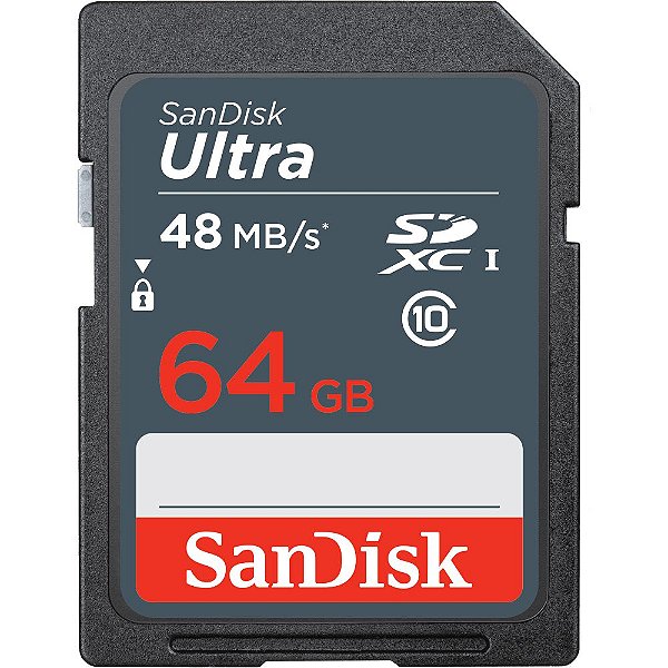 Cartão de Memória SDXC 64GB Classe 10 48Mbs - Sandisk