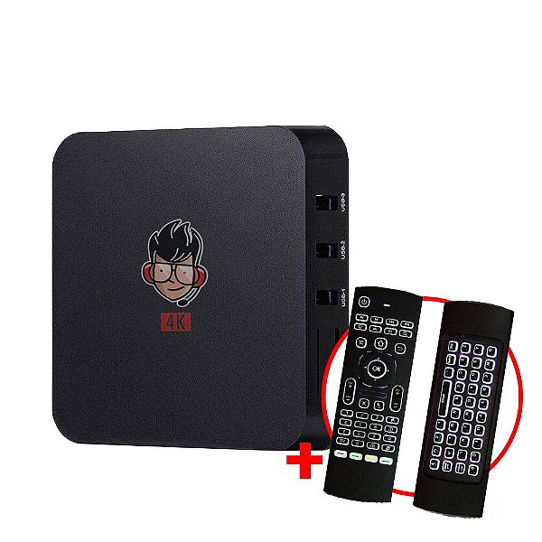 Kit TV Box MXQ Pro 4K Android 8.1 + Teclado Air Mouse LED IR