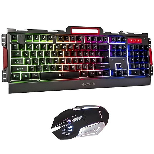 Combo Gamer Teclado e Mouse Semi-Mecânico LED BK-G3000 + Mouse Pad Gamer 70x35xcm