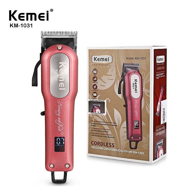 Maquina de Cortar Cabelo Profissional Kemei Km 1031