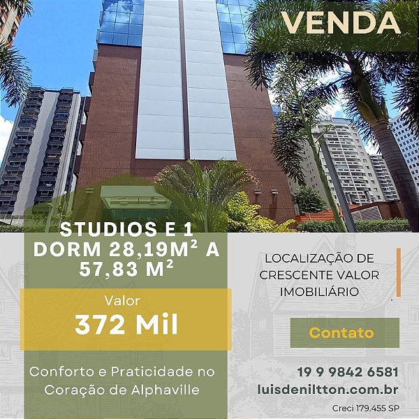 Helbor Alpha Stay - Studios e 1 Dorm 28,19m² a 57,83 m²