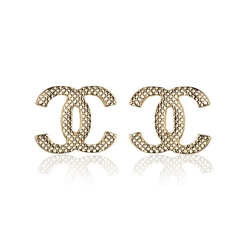 Brinco semijoia banhado a ouro 18k, inspiração chanel