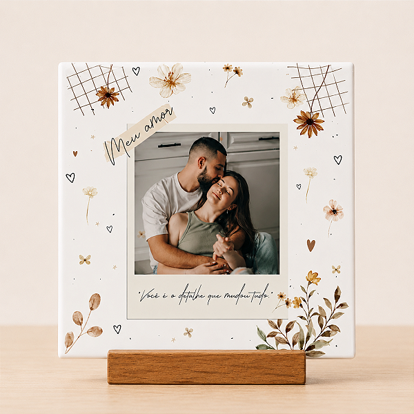 Azulejo Namorados 1 personalizado com Foto e Nome