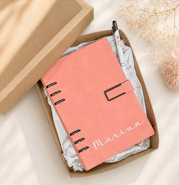Caderno/agenda fichario A5 personalizado com Nome