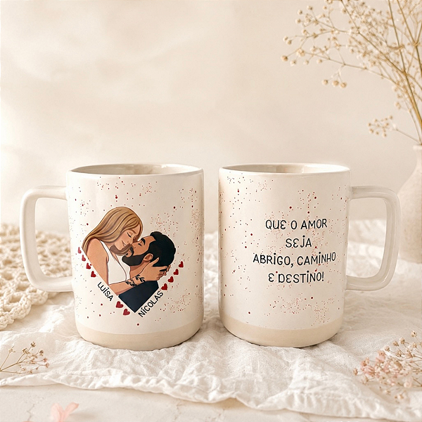Caneca Crema Foto Desenho personalize com Nome