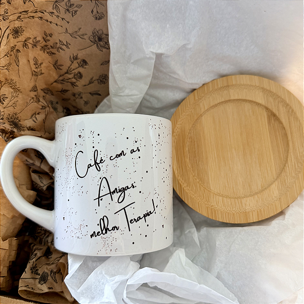 Kit Xícara Amigas personalize com Nome o pires