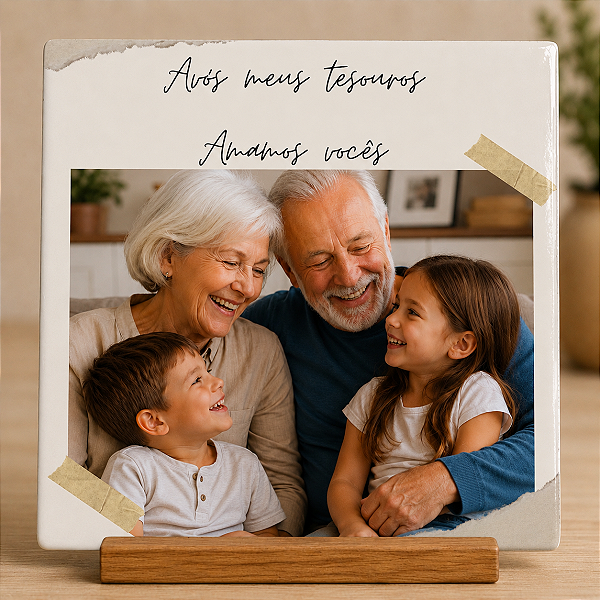 Azulejo Avós 2 personalizado com Foto e Nome 15x15cm