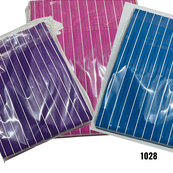 NE1028 - Lixa caixão colorida 100/180 tipo opi atacado – Pacote com 25 unidades (Atacado)