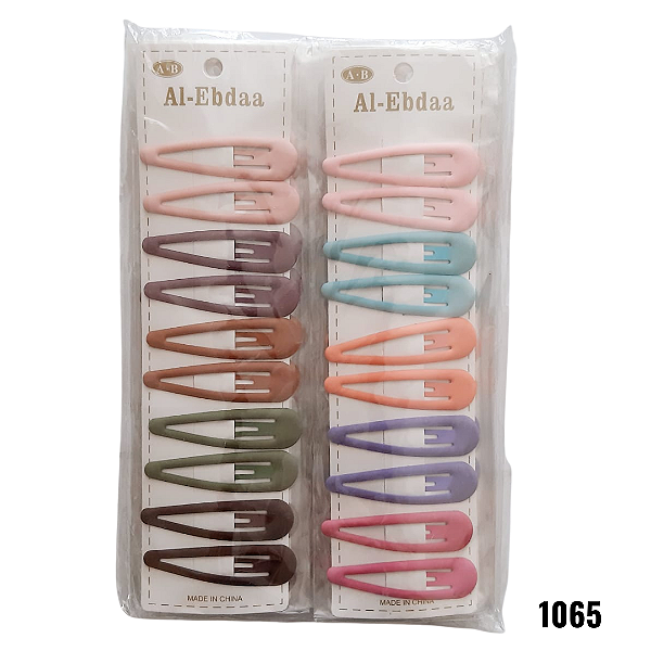 NE1065 - Presilha de cabelo tic tac 10 pcs por kit/ 1,8cm com atacado – Pacote com 12 unidades (Atacado)