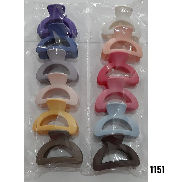 NE1151 - Presilha de cabelo 12 pcs por kit/ 6cm atacado 1151 – Pacote com 12 unidades (Atacado)
