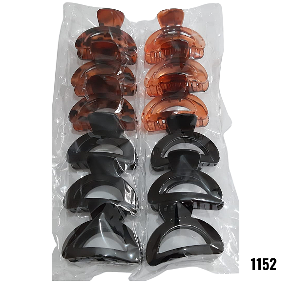 NE1152 - Presilha de cabelo 12 pcs por kit/ 6cm atacado 1152 – Pacote com 12 unidades (Atacado)